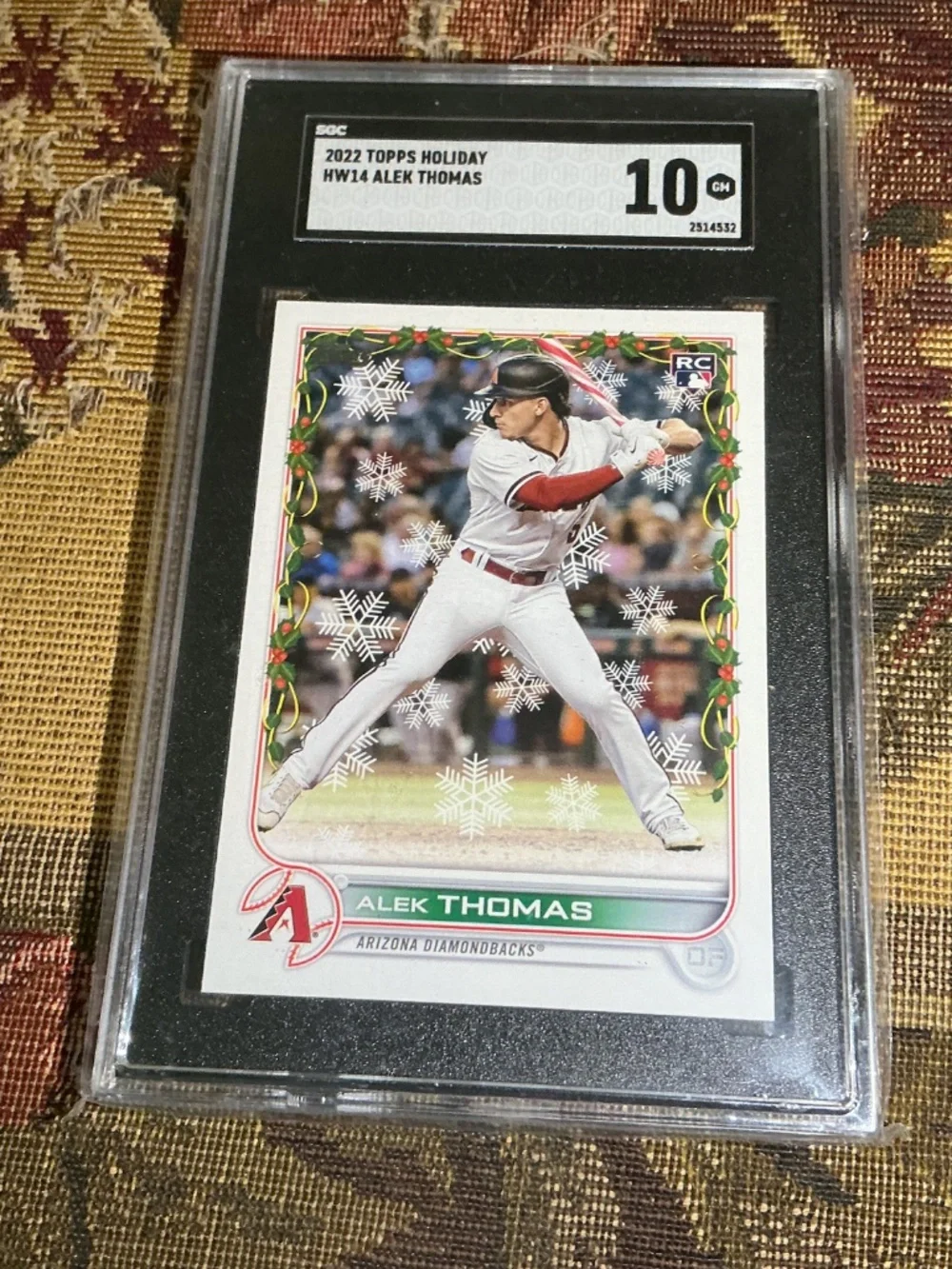 HW14 Alek Thomas 2022 Topps Holiday rookie card graded SGC 10